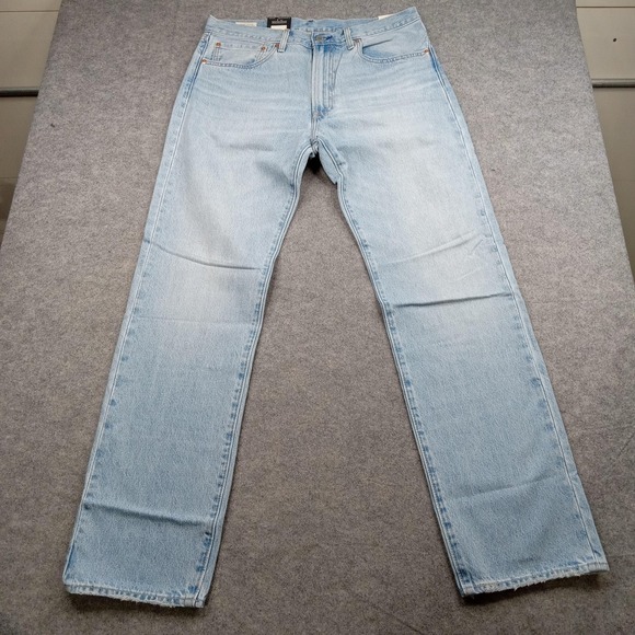 Levis 551Z Jeans Mens 34x34 Light Wash Straight Leg Relaxed Fit Blue Denim Pants